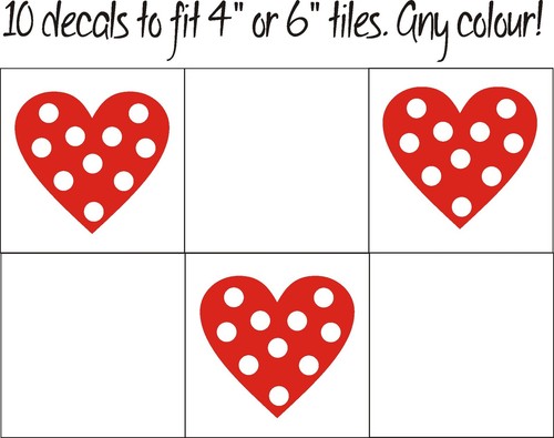 Heart polka dot tile - 10,