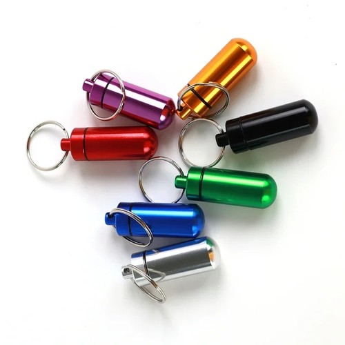 Keychain pill holder organizer - keychain,