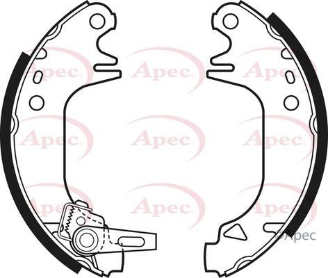 Apec rear brake shoe set - rear, for