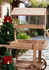 Plain Wooden Plant Trolley