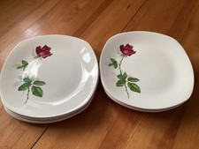 Midwinter Style Craft, Fashion Rose Dinner Plates, 9.5” X 10