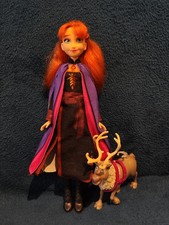 Disney Frozen 2 Princess Anna Fashion Doll with Reindeer Sven Plastic Figure Toy