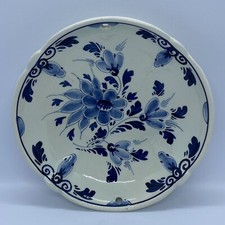Vintage Floral Delft Plate