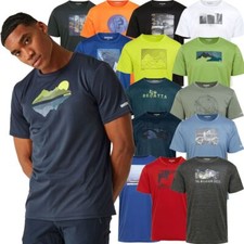 2 Pack Regatta Mens Fingal T-Shirt Quick Dry Wicking Fabric Tee Gym Breathable