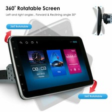 Single 1 DIN Rotatable 10.1 Android 15 Touch Screen Car Stereo Radio GPS Wifi