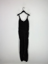 Fat Face Jersey Strap Jumpsuit Floral Pattern Blue With Pockets Size UK 10