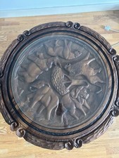 Handcrafted African Elephant Leg Glass Coffee Table