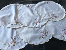 Vintage Set of 6 Cream Floral