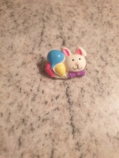 Retro Vintage Rabbit With Balloons Badge 1980s
