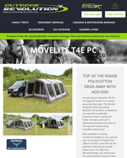 Outdoor Revolution Movelite T4E PC  inflatable Awning - Grey . 