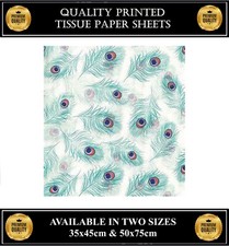 Peacock Feathers Print Tissue