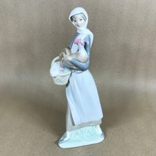 Lladro Girl with Cockerel