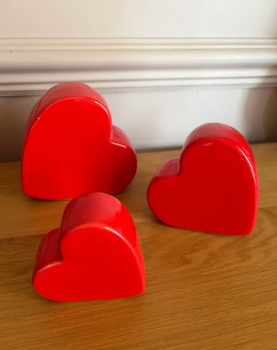 Set red ceramic heart - of,