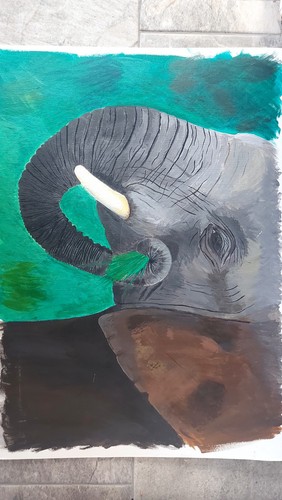 Elephant acrylic painting - elephant,