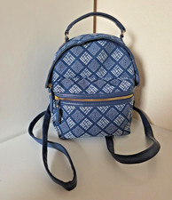 New small blue patterned backpack, Primark, gold zips