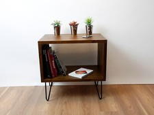 Handcrafted Solid Wood Record Player Stand: Vinyl Storage Furniture