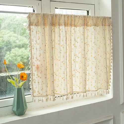 Curtain tassel floral valance - tassel,