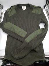 British Army Military Olive Green Utility Jersey Jumper Wool Mix Pullover 106CM