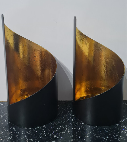 Pair black gold painted - black,