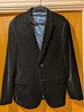 Men's Dark Blue Velvet Blazer