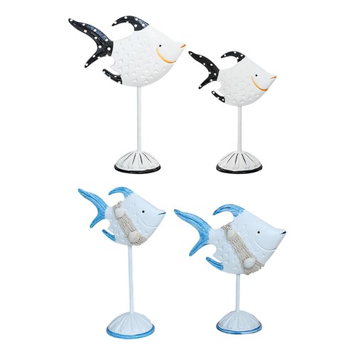 2pcs wood fishes - 2pcs, sculptures