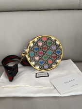Authentic GUCCI Kids Childrens Round Bum Bag Fanny Pack Purse GG Hearts