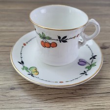 Hanley Hancock's China GARSIDE Demitasse Cabinet Cup & Saucer - Fruit Pattern