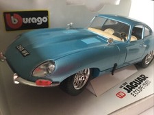 STUNNING MINT BOXED BURAGO 1:18 E TYPE JAGUAR E CUOPE 1961 METALLIC BLUE 3018