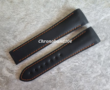 Genuine Omega Seamaster Planet Ocean 22/18mm Black/Orange Rubber Déployant Strap