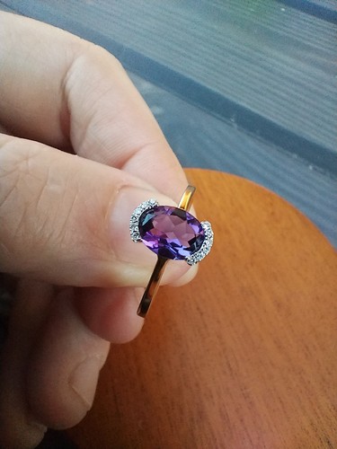 Exquisite 18ct gold amethyst - gold, &