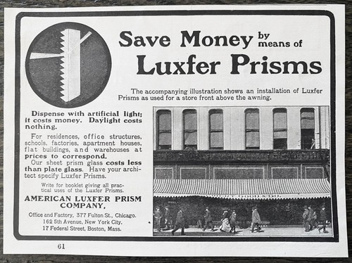 Luxfer prisms 1901 - luxfer, photo