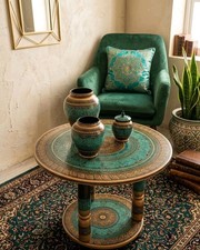 Hand Painted Wood Art Round