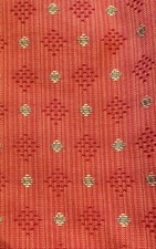 Anna French Interlined Door Curtain In Terracotta Coloured Fabric With Tie Back