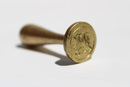 Vintage wax stamp metal - vintage, m