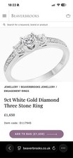 9ct white gold diamond three - white,