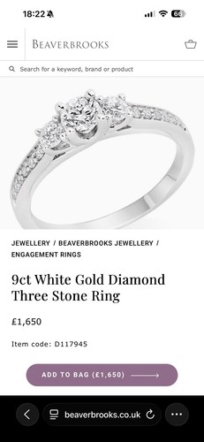 9ct white gold diamond three - 9ct,