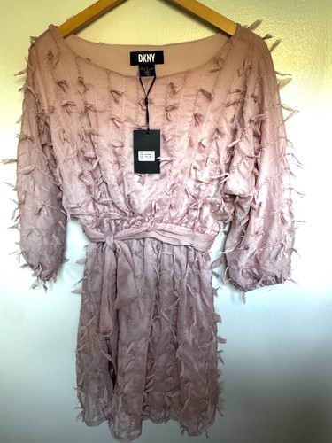 Blush pink textured - fringe, tie