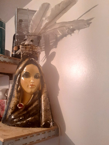 Ceramic spanish woman bust - ceramic,