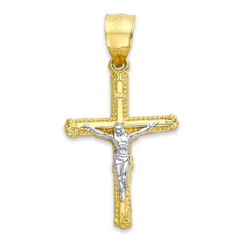 Solid gold cross pendant 10 - gold,