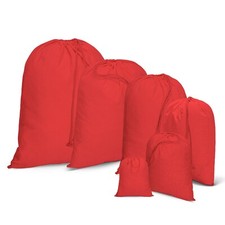 IMFAA Plain 100% Cotton Sack Drawstring Laundry Storage Bags in 4-Colours Lot
