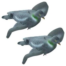 2 x Air Pro Flocked Spinning Wing Pigeon Decoys Rotary Magnet Bouncer Shooting