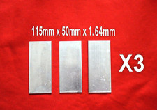 Aluminium sheet/plate – 115mm x 50mm x 1.64mm – x3
