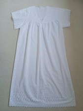 Broderie Anglaise Short Sleeved White Poly Cotton Nightie Size 24-26 New