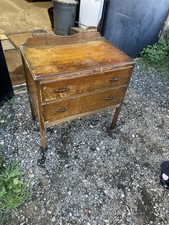 Early 20th Century Two Drawer Dark Oak Chest of Drawers Great Condition 1930s