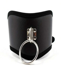 Leather Look Bondage Dog Collar Restraint Roleplay Fetish BDSM Black