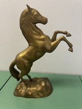 Large Brass Stallion Rearing Horse 15” Tall