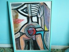JOHN THOMPSON ABSTRACT PAINTING  ( LIPS )