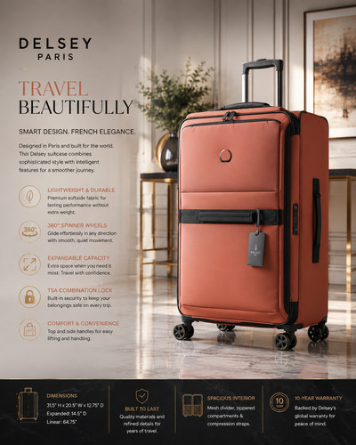 Delsey paris softside spinner - paris,
