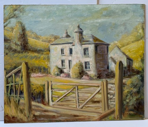 Vintage large oil painting - oil,