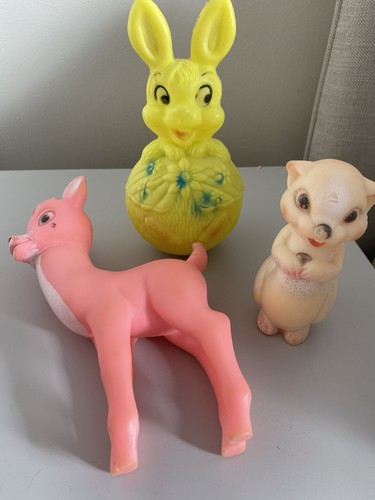 60s vintage baby toys - toys, x3